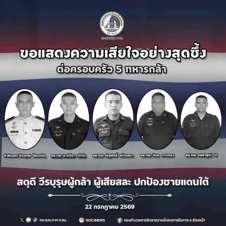 กอ.รมน. ประณามอย่างรุนแรงเหตุคนร้ายโจมตีจุดตรวจบูเก๊ะซามี ย้ำเป็นการกระทำอันไร้มนุษยธรรม ละเมิดสิทธิมนุษยชน และคุกคามความปลอดภัยของประชาชน